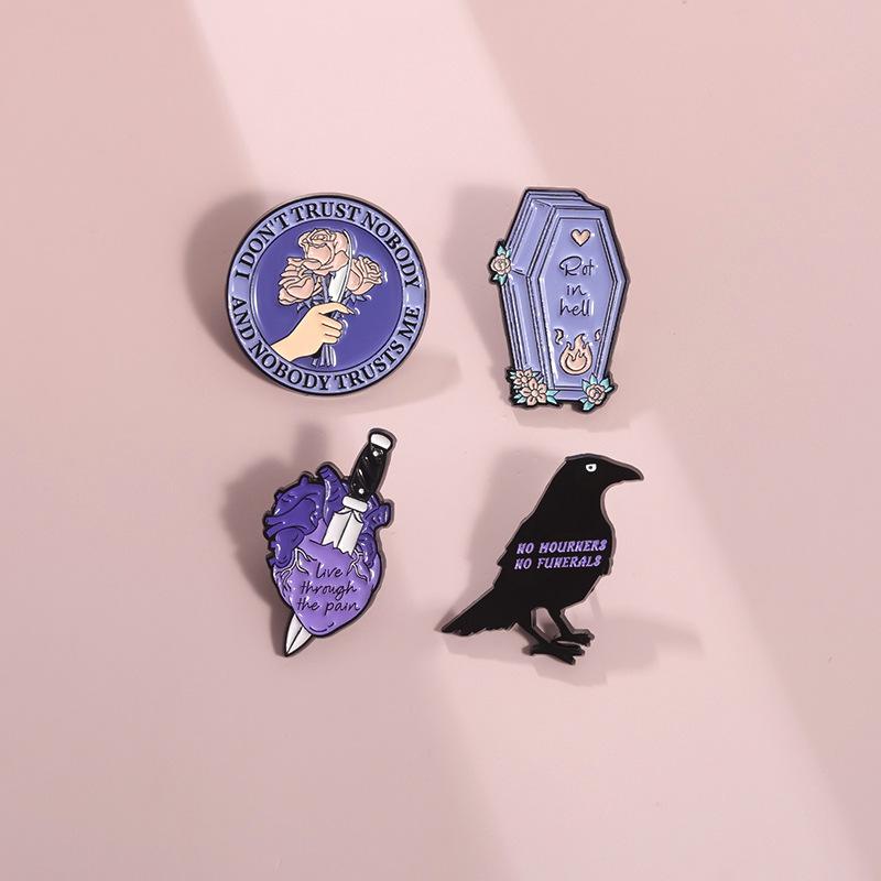 And Colorful Whimsical Cartoon Character Brooch With Stylish Raven Theme For Halloween And Everyday Wear