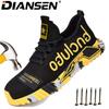 Men Work Sneakers Rotating Button Safety Shoes Indestructible Puncture-Proof Protective Shoes Anti Shock Boots Steel Toe Shoes