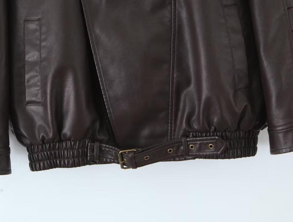 2025 Spanish Lamb Bubble Leather Double-Layer PU Motorcycle Jacket
