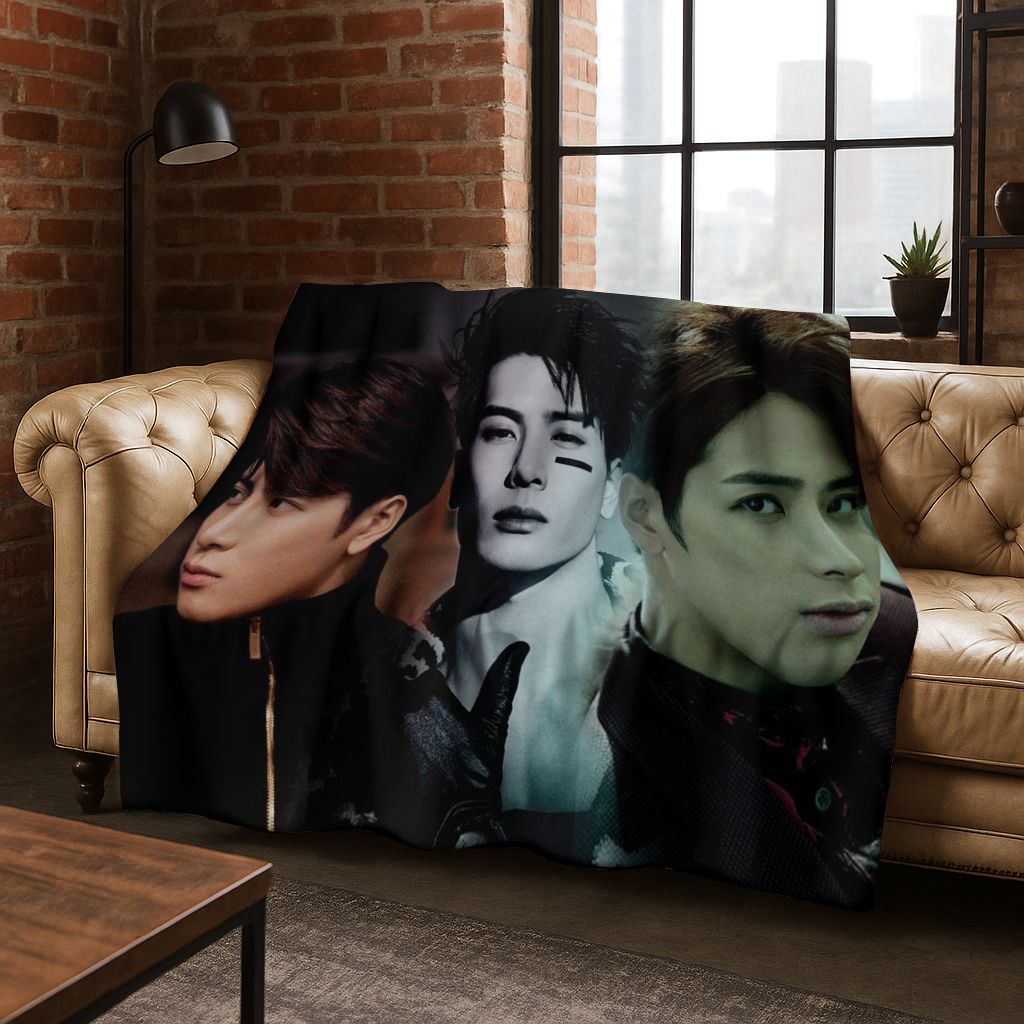 3D Jackson Wang Art Singer Star Flannel Blanket,Cozy Soft Throw Blanket for Home Bedroom Bed Sofa Picnic Office Cover Kids Gift