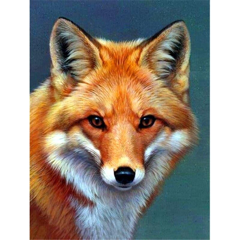 New 5D DIY Diamond Painting Red Fox Diamond Embroidery Animals Cross Stitch Full Round Drill Home Decor Manual Art Gift