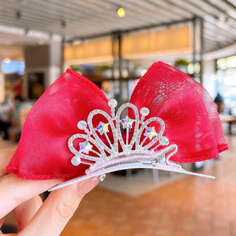 

Детская корона принцессы Эльзы с кружевным бантом, заколка для волос