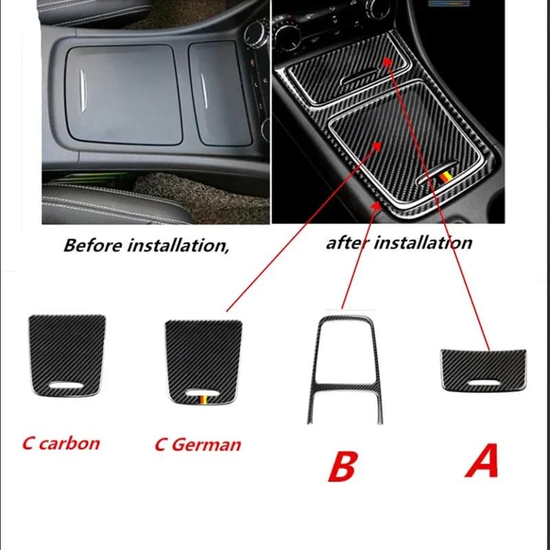 Carbon Fiber Central Control Panel Stickers Decoration Trim Car Covers for Mercedes A Class CLA GLA 2013-2018 Accessories  3D