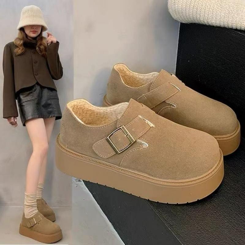 

Женские одинарные туфли Birken с флисом, Новые ретро лоферы на толстой подошве 35 хаки