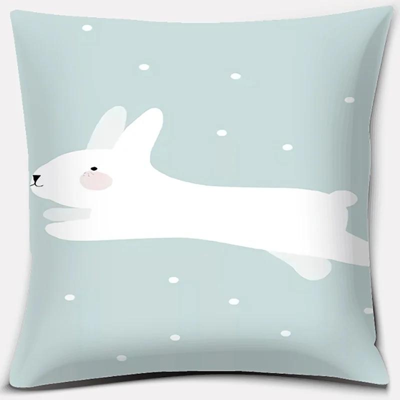 Cute Cartoon Animal Pattern Print Collection Pillowcase Square Home Office Decor