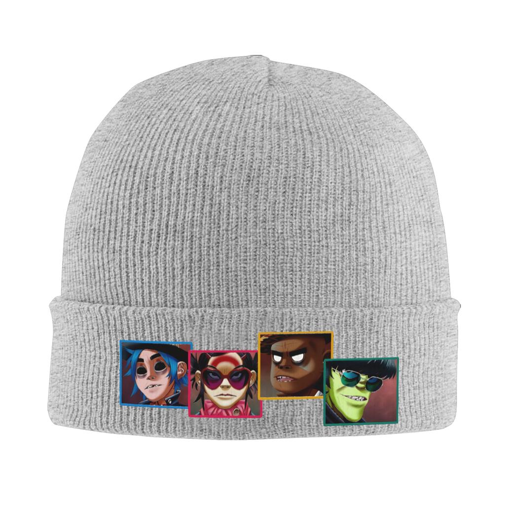 Gorillaz  Beanie Hats  Bonnet Hats Unisex Adult Casual Hippie Knit Hat Winter Printed Warm Soft Caps