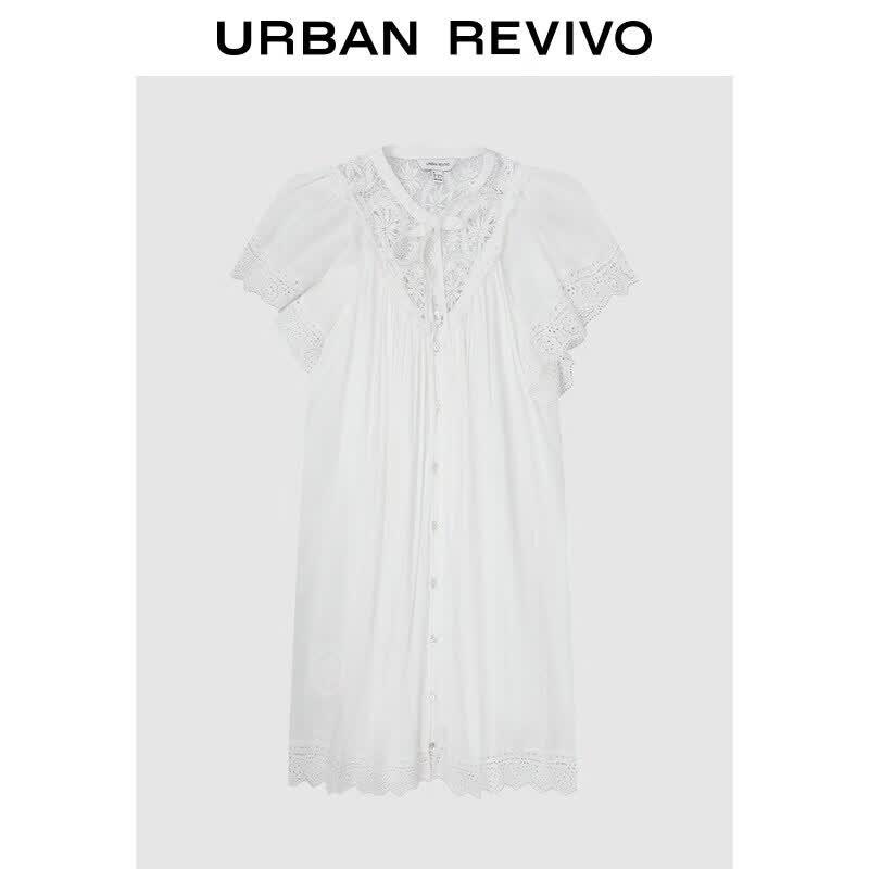 UR2026 Women s Casual Embroidered Patchwork Mini Dress S