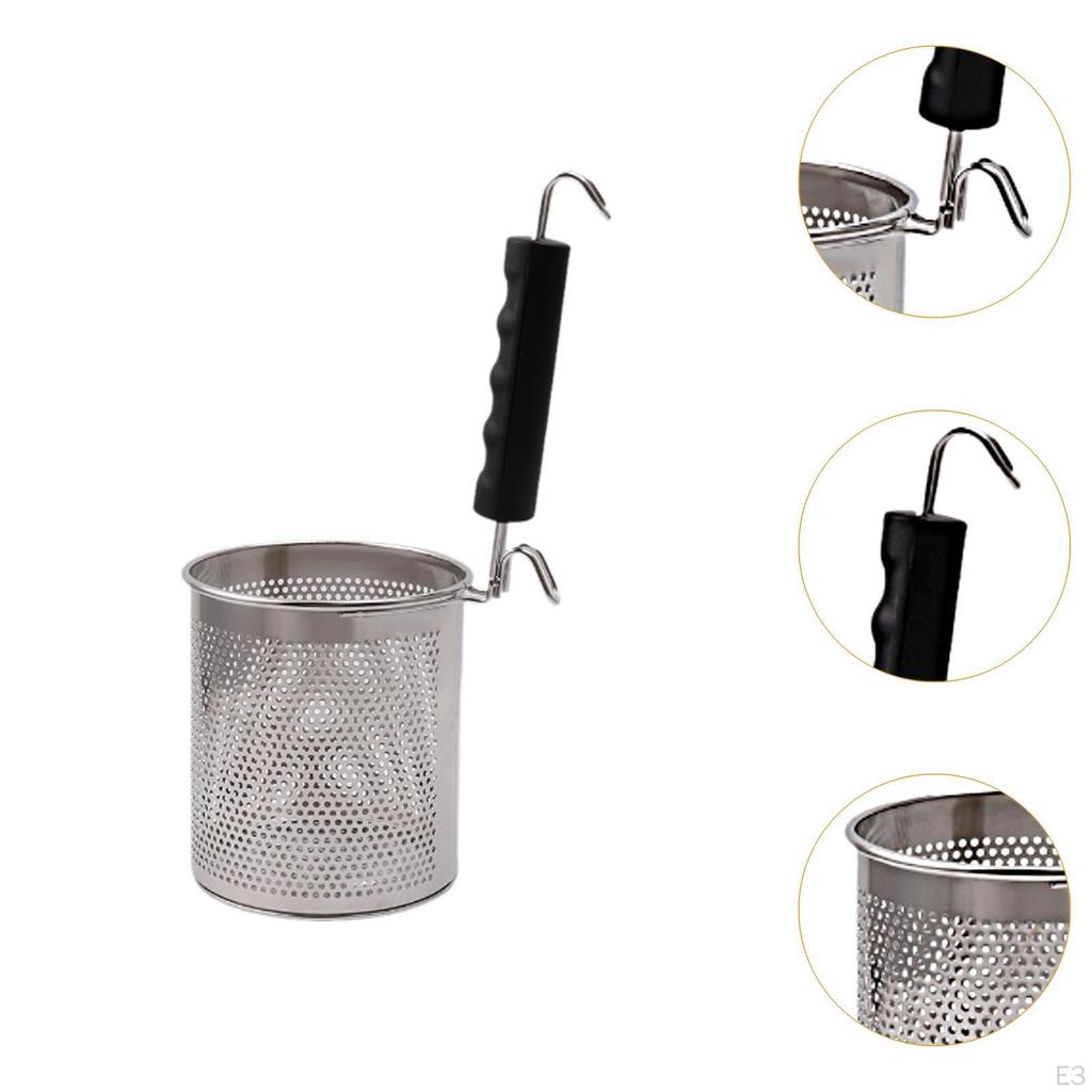 Food Strainer Basket In Stainless Steel for Rinsing Pasta And Dumplings