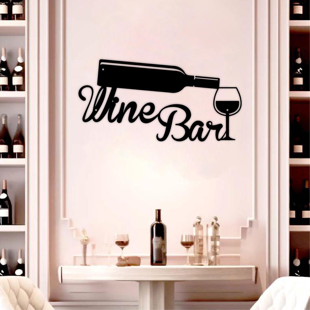 European Wine Glass Silhouette Wall Art - Metal Hanging Ornament Bestseller