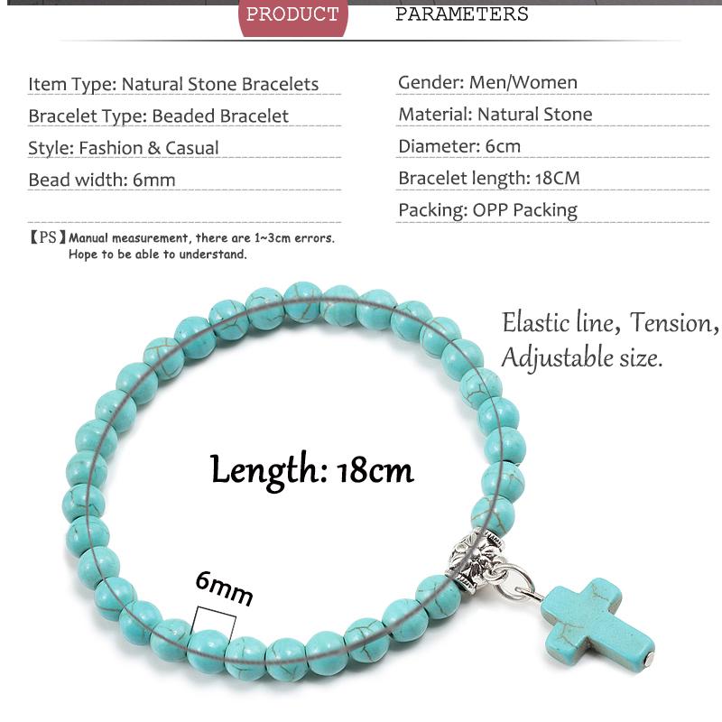 Gebetsarmband 6MM Onyx Natursteinperlen Religion Jesus Kreuz Anhänger Armbänder Armreifen für Männer Frauen Yoga Freundschaft Schmuck