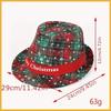 1pc Men'S Christmas Santa Hat with Plaid & Snowflake Patterns, Red/Green Tartan Design, Wide Brim & Poinsettia Bow - Festive Party Costume Accessory