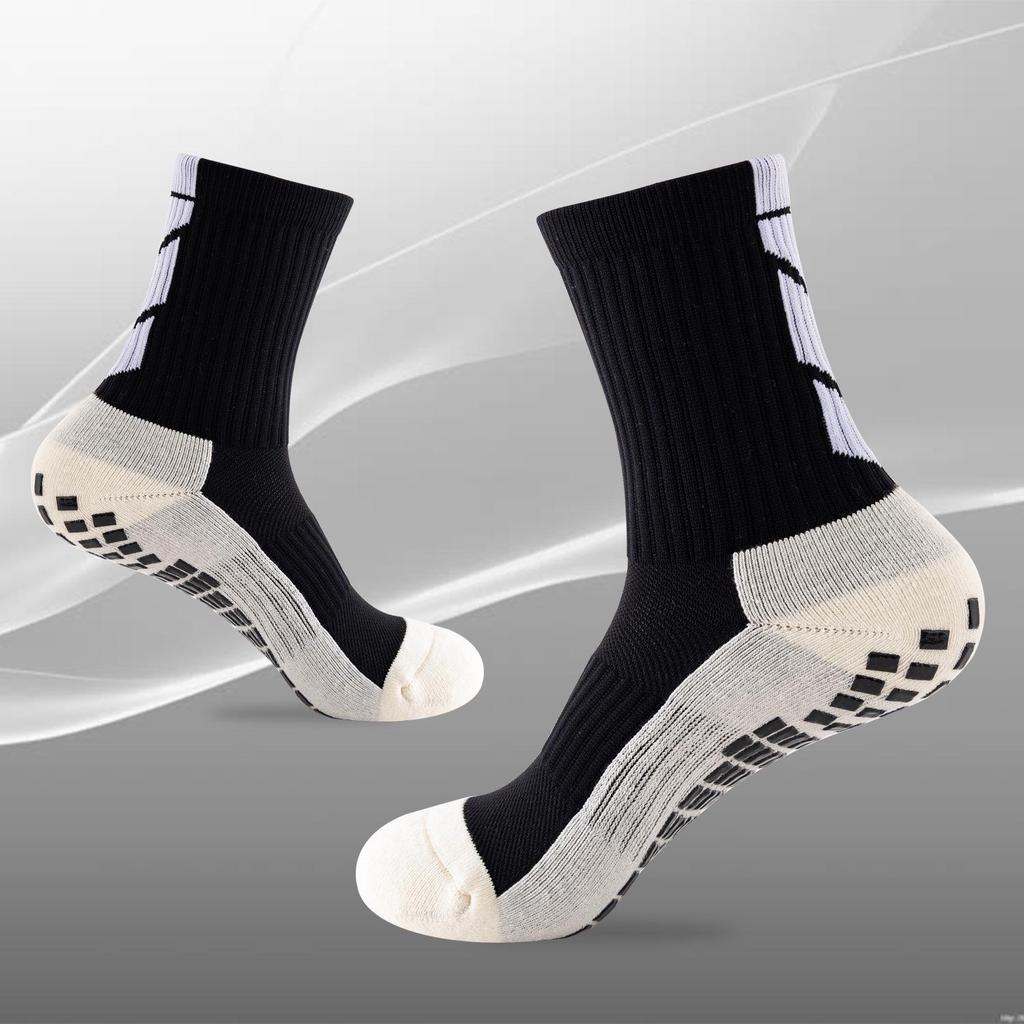 Men's Non-Slip Towel Bottom Football Socks, Thickened Mid-Calf, Wear-Resistant Sports Socks