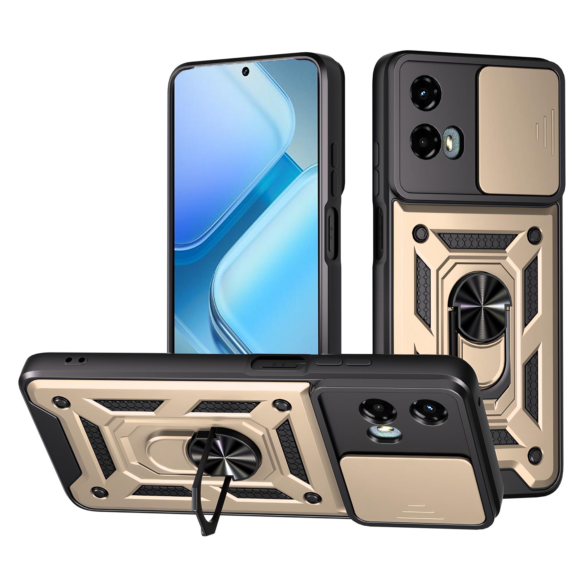 

Для Motorola Moto G 5G (2024) Чохол зі шторкою для камери PC + TPU з підставкою Чохол для телефону D