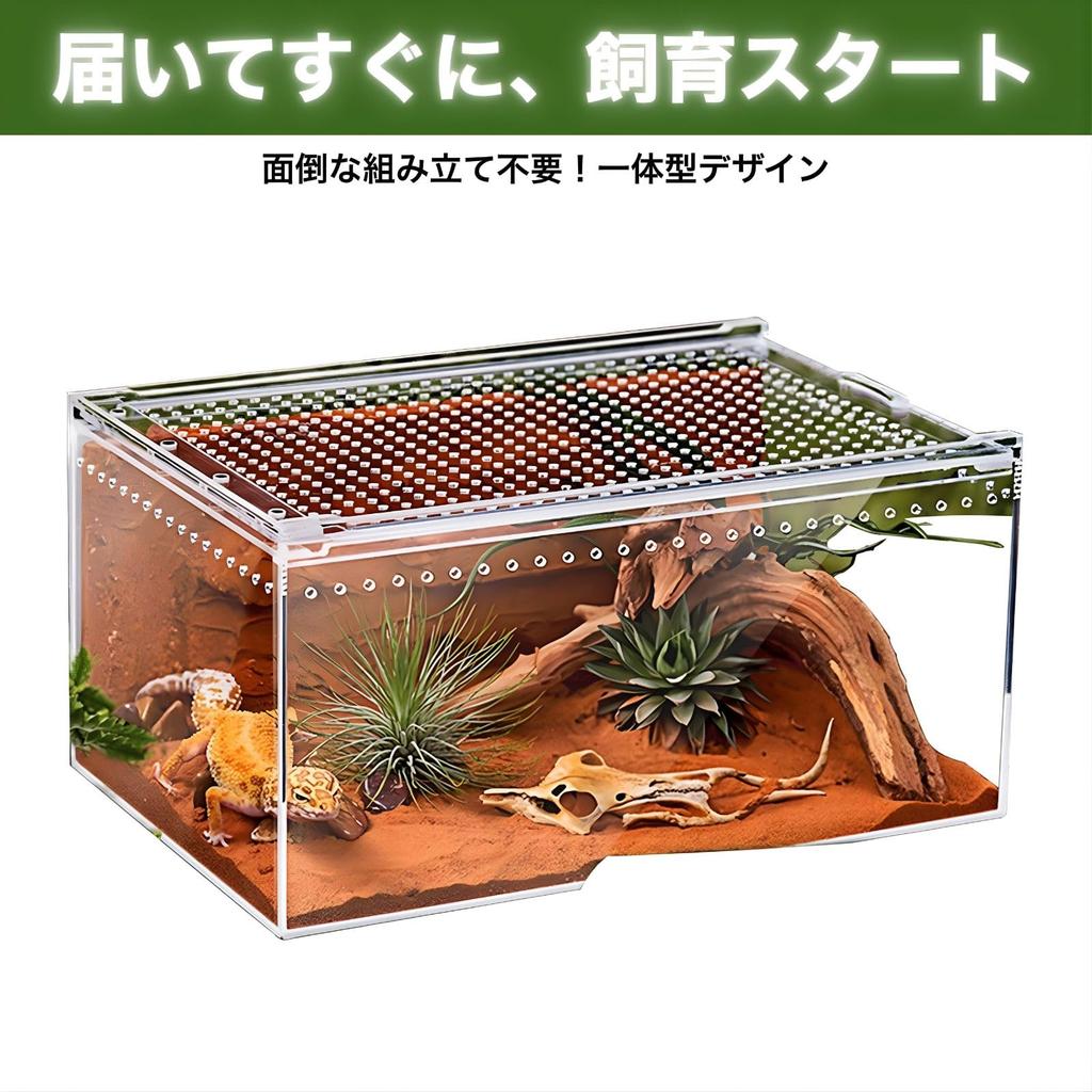 SESHIS Reptile Cage Box, Acrylic, Transparent, 20x15x10cm, Single Item