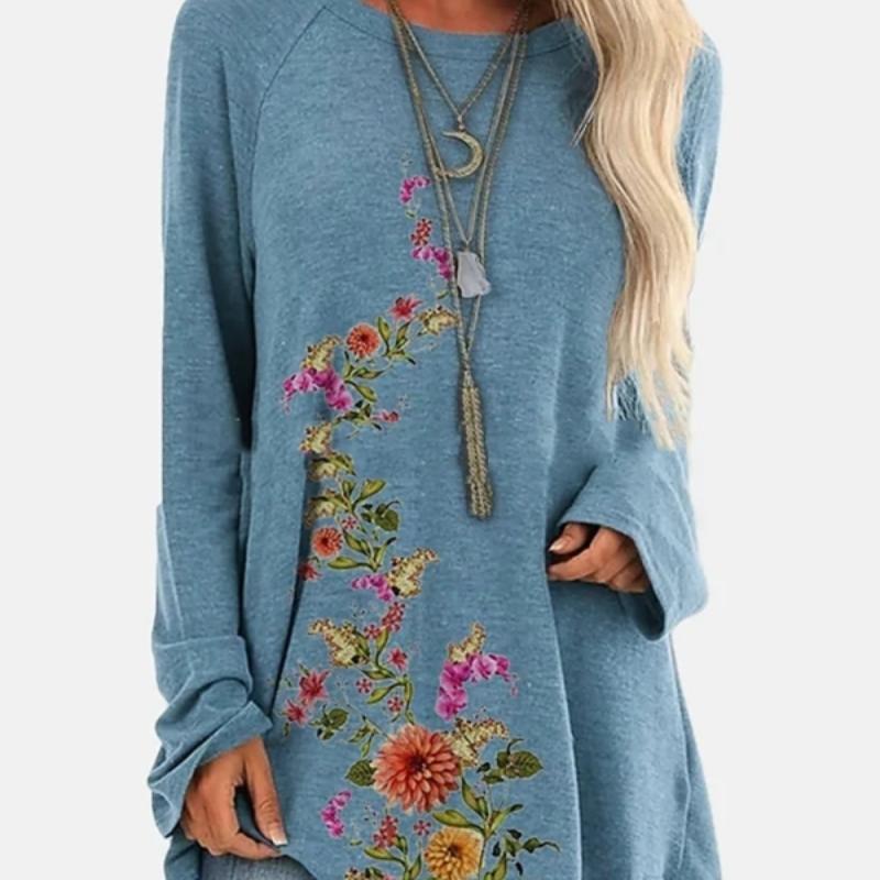 

Middle-Aged And Elderly Women Crewneck Long-Sleeved Top Fashion Casual Relaxed Comfortable Home Outdoor Clothing High Quality S