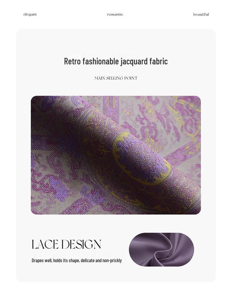 Frühling/Herbst 2025 Damen Lila Jacquard Jacke mit Rundhalsausschnitt und Froschknöpfen - Neuer Chinesischer Nationalstil (RS2803)