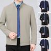 Männer Business Jacke Revers Kragen Langarm Einfarbig Zipper Strickjacke Slim Fit Casual Mantel Oberbekleidung