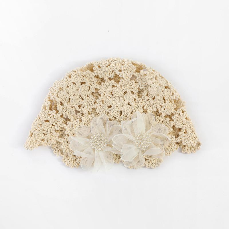 Beret women's autumn and winter handmade knitted wool hat double-layer warm and windproof retro niche stacked bag head cold hat