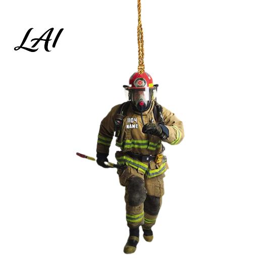 Rear View Mirror Accessories Christmas Tree Firefighter Ornament with Lanyard Widely Used