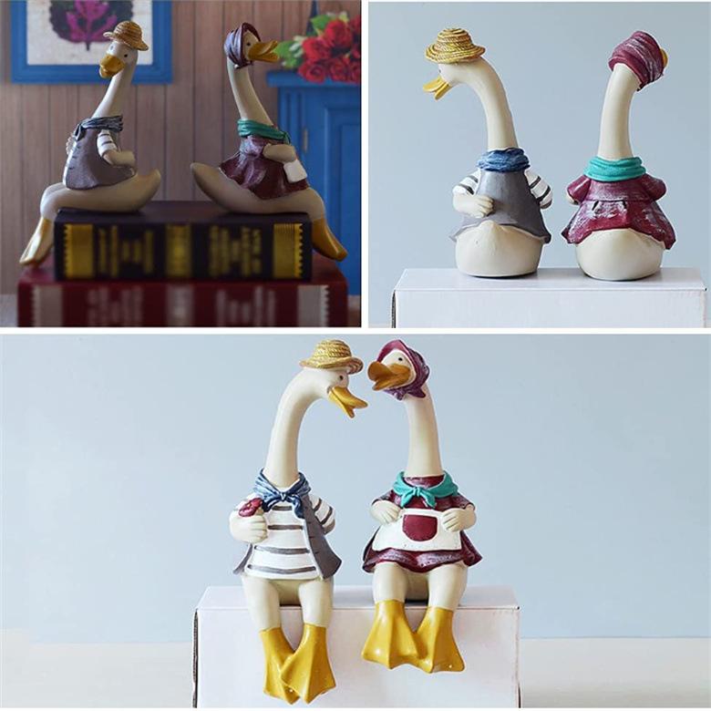 Cartoon Couple Duck Resin Decoration Creative Home, Bedroom, Living Room, Garden, Courtyard Artwork Decoration