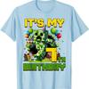 Birthday Boy It's My 7th Birthday 7 Year Old Pixel Gamer T-Shirt Sons B-day Novelty Gift Video Gaming Controller Saying Tee Y2k