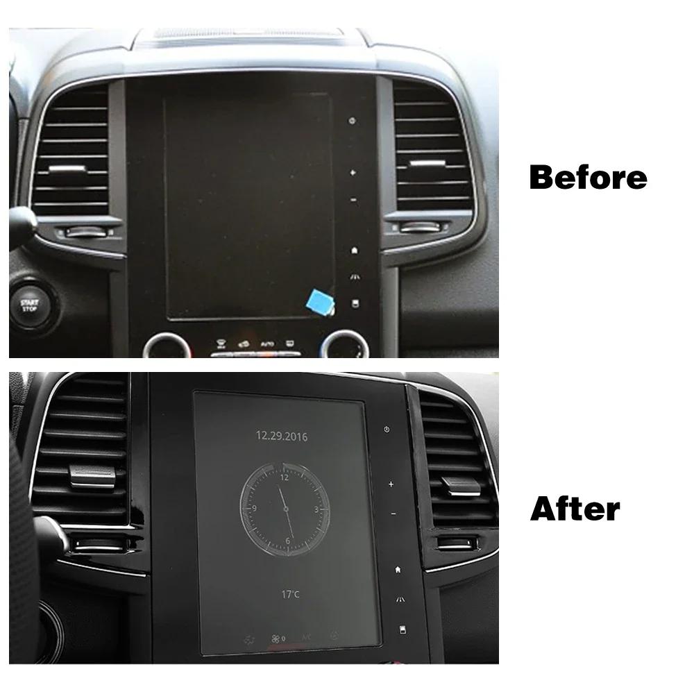 For Renault Koleos 2017-2020 Car Interior Decoration Stainless Steel Protection Frame Cover Trim Black Color For Samsung QM6