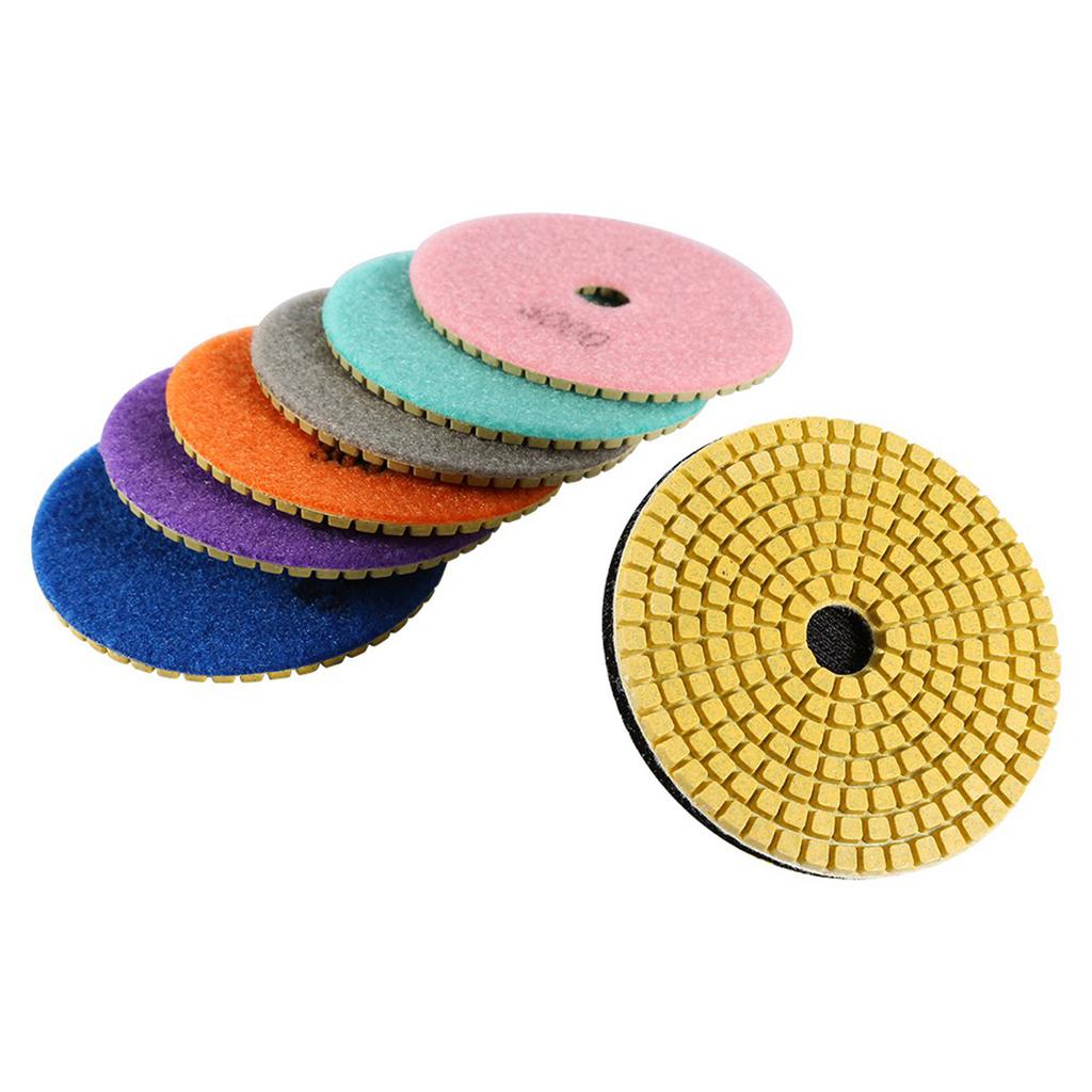 One Set Diamond Wet Dry Polishing Pads Disc for Granite Marble Concrete Stone 4 Inch