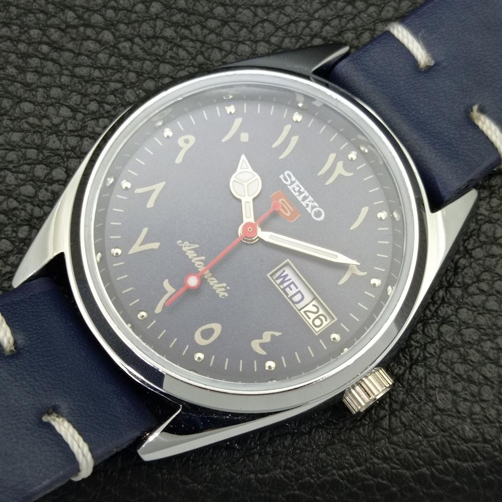 AUTOMATIC VINTAGE REFURBISHED SEIKO 5 6309A JAPAN MENS BLUE DIAL WATCH a441254-4 Sk-a441254