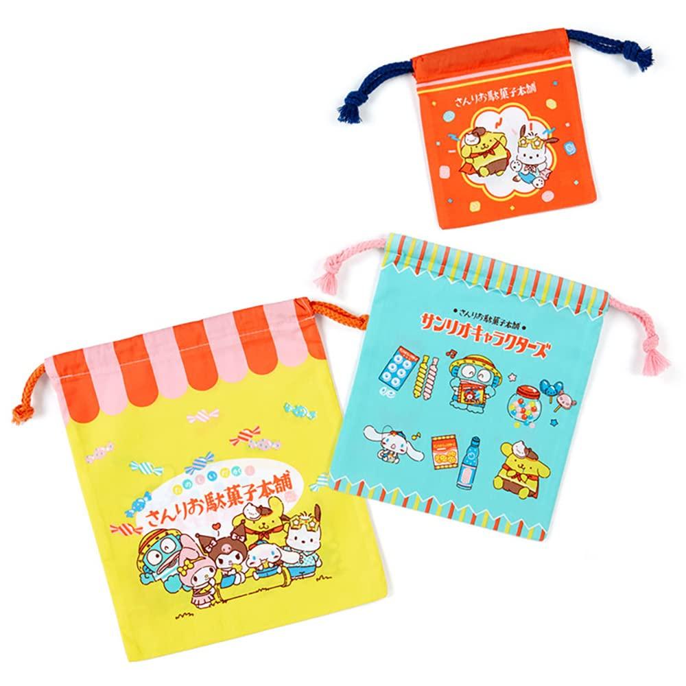 Sanrio Sanrio Characters Drawstring Bag Set of 3 Dagashi 285145 (SANRIO) (Sanrio Honpo)