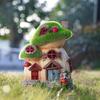 Valery Madelyn Gardening Goods Fluffy Mushroom House Solar Light Outdoor Garden Light Garden Ornament Figurine Garden Decoration Outdoor Statue Waterp