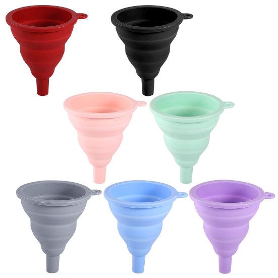 Kitchen Funnel Not Easily Deformed Foldable High Softness Toughness Dispense Liquid Silicone Collapsible Beer Funnel for Restaurant