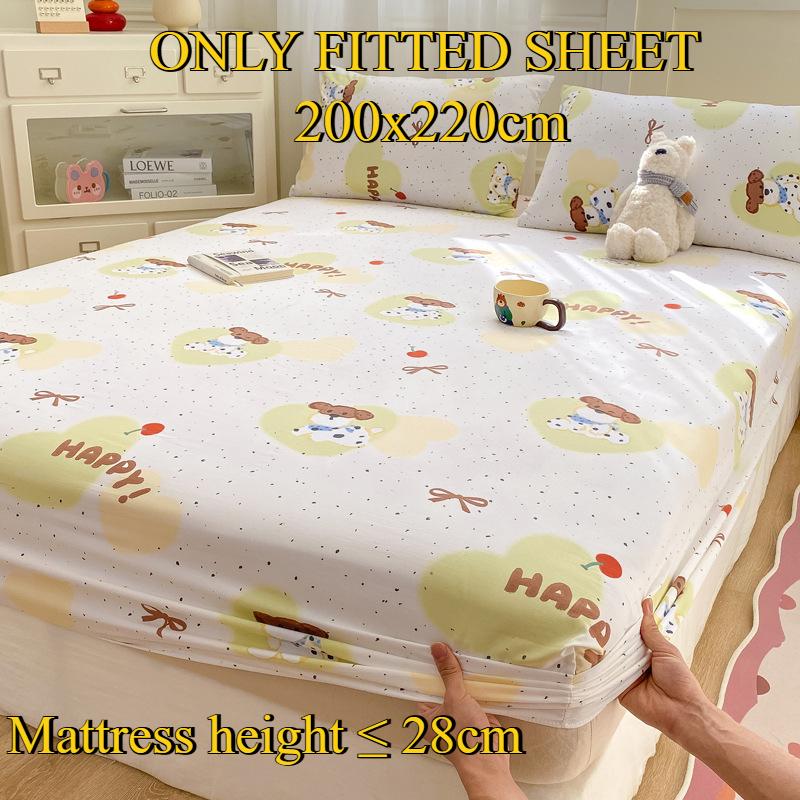 Fitted Sheet Pure Cotton Non-fading Non-balling Single-piece Bed Sheet Non-slip Multi-specification Bedding Bedspread Protector