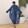 Modest Plus Size Muslim Swimwear Set Women Long Sleeve Rash Guard Wide-Leg Pants Hijab Cover-Up