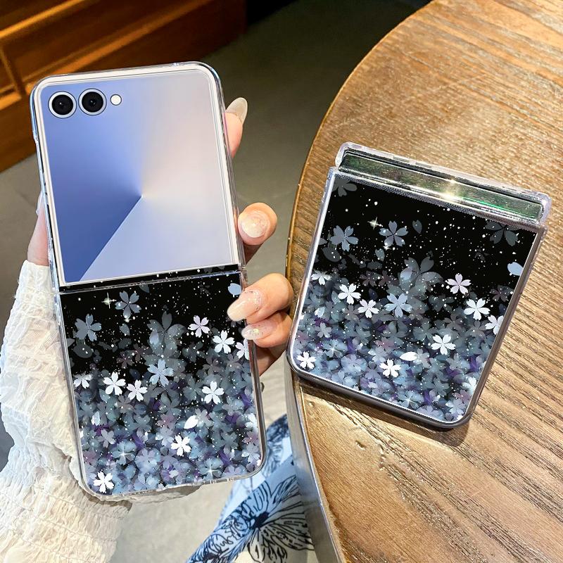 Cherry Blossom Case For Samsung Galaxy Z Flip 7 6 5 4 3 5G Folding PC Phone Cover For Galaxy Z Flip7 FE Flip6 Flip5 Flip3 Flip4