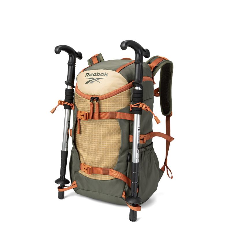 New Reebok Fabric Backpack Unisex Khaki Green/Jasper/Obsidian Black RB250104M