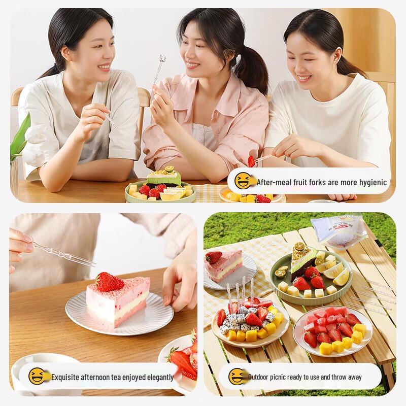 Disposable Food-Grade Fruit Forks (100 Pcs)