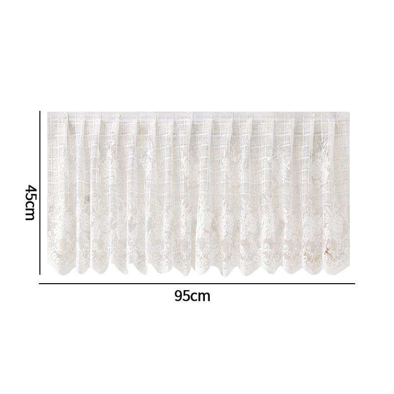 White Lace Half Curtain Cute Cherry Design Window Door Short Curtain Cabinet Wardrobe Furniture Dust-proof Curtain Sheer Voile