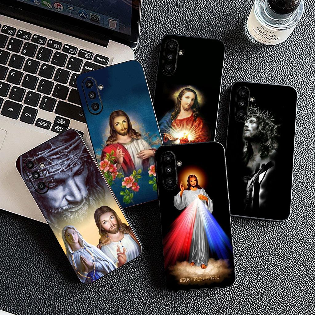 Cover Jesus Cross God Phone Case for Samsung Galaxy S22 S21 S20 FE Ultra Plus A07 A17 A15 A16 A25 A57 A37 Casing