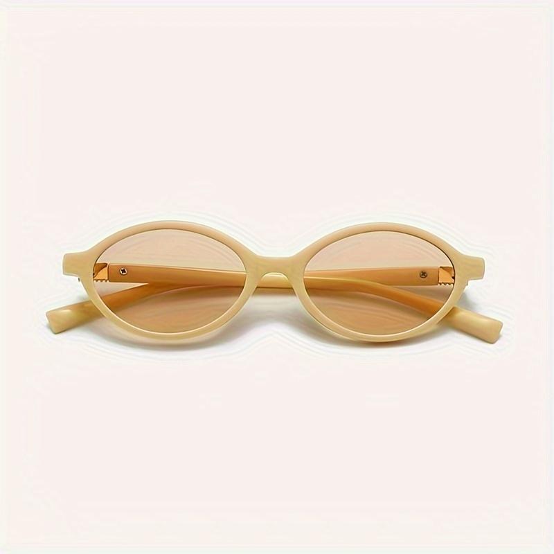 Vintage Narrow Frame Artistic Retro Fashion Glasses Unisex Oval Shape Decorative Stylish Eyewear Accessory