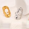 Stainless Steel Women's Luxury European-American Style Cross Irregular Ring