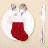 3pcs Cartoon Knitted Christmas Stockings Red Candy Gift Bags  New Year Decor