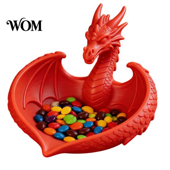 3D Printed Dragon Tray Storage Box, Modern Desk Organizer for Keys Jewelry Creative Box Candy, Flying Figurine Home Office, Collectible Decor