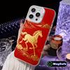 Golden Horse Year Mobile Phone Case for iPhone 17 16 15 14 13 12 11 X XR XS 8 7 Air Pro Max Plus White Translucent Cover