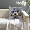 Federa Cuscino Corta Peluche Grigio con Fantasia Animali Carini Morbida Delicata sulla Pelle Senza Imbottitura