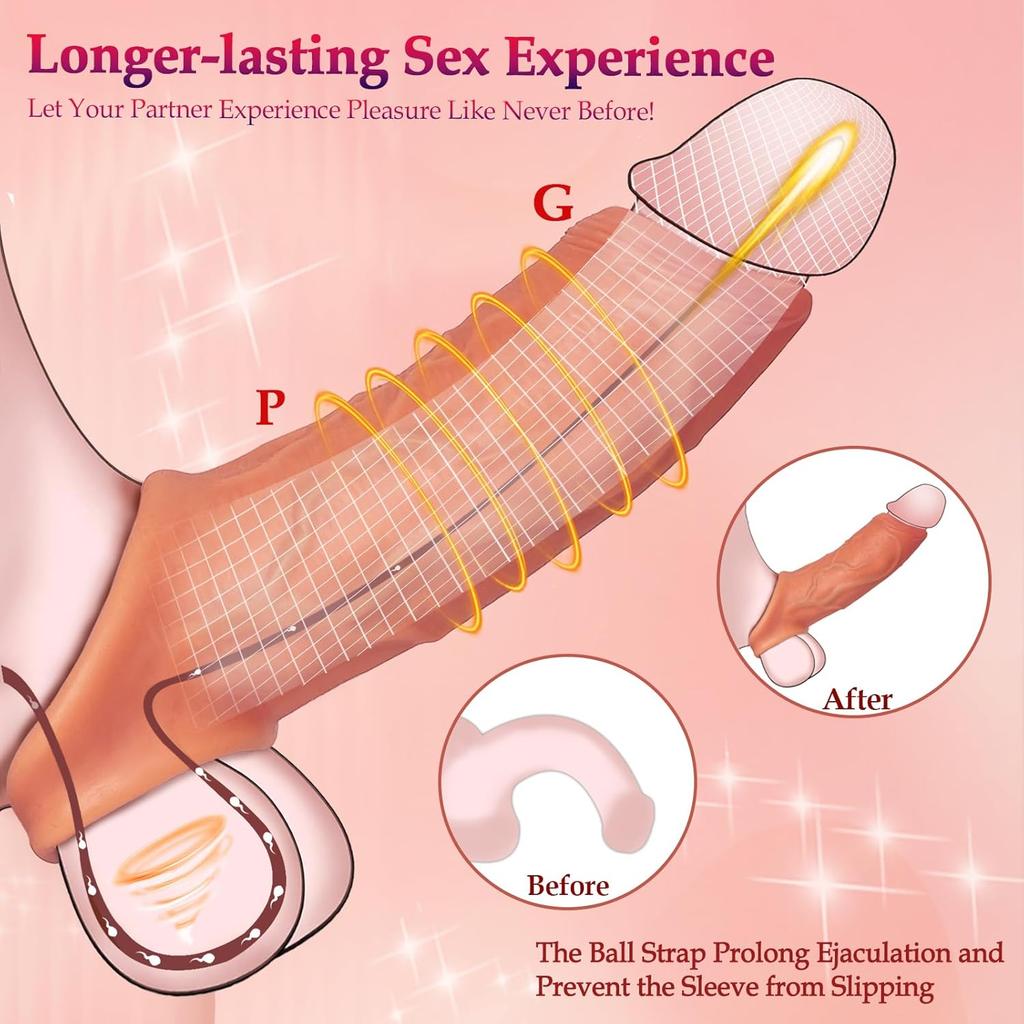 Prodlužovací návlek na penis Návlek na penis, Opakovaně použitelná pumpička na penis, Silikonový návlek na zvětšení penisu, Zpožděná ejakulace Silná erekce, Sexuální hračky pro dospělé