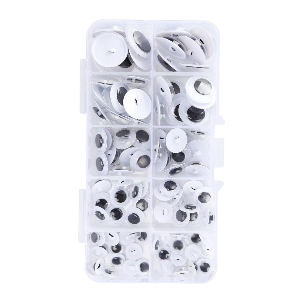 100pcs Black and White Sew On Plastic Eyes Assorted Size DIY Craft Eyes Kids DIY Craft