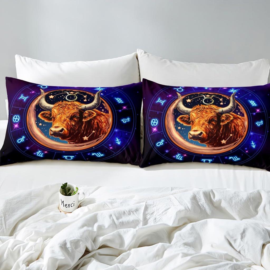 Constellation Taurus Three-Piece Quilt Cover 3D Digital Printing Bedding Set Bed Cover