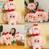 Bear Plush Toy Rabbit Stuffed Animal With Long Fur For Girls' Sleepover Fun**