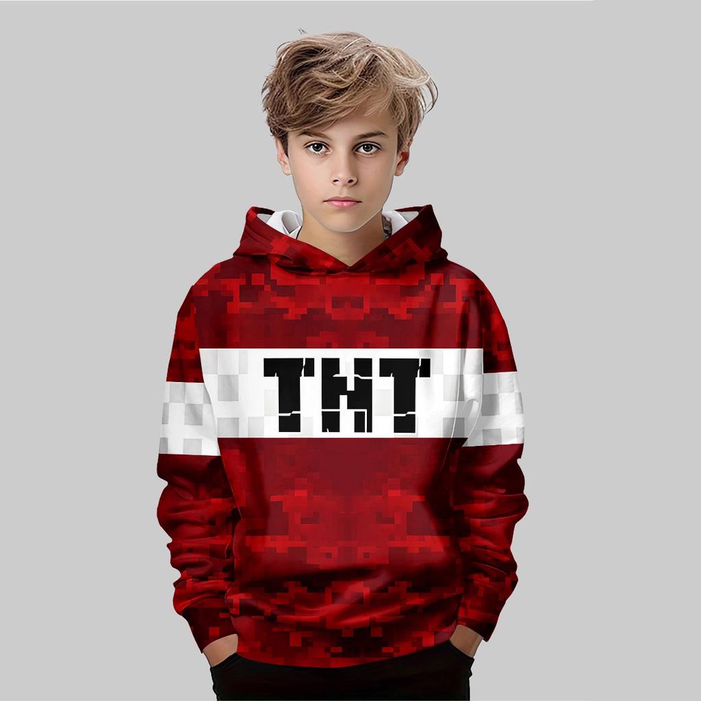Fashion Printed Cartoon Sweatshirt Casual Simple Top Loose Hoodies Sweatshirts Boys
