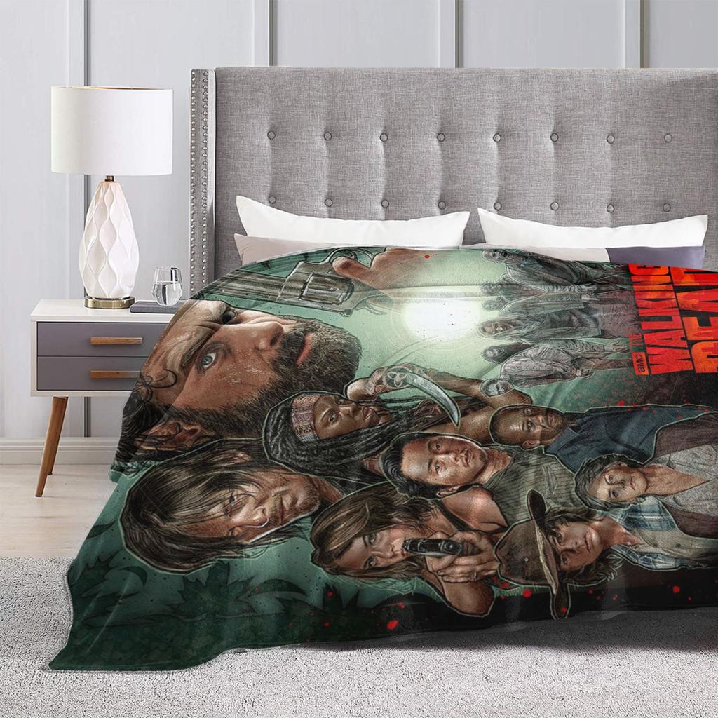 The Walking Dead Blankets Coral Fleece Plush Movie Daryl Dixon Rick Grimes Ultra-Soft Throw Blanket for Home Couch Bed Rug